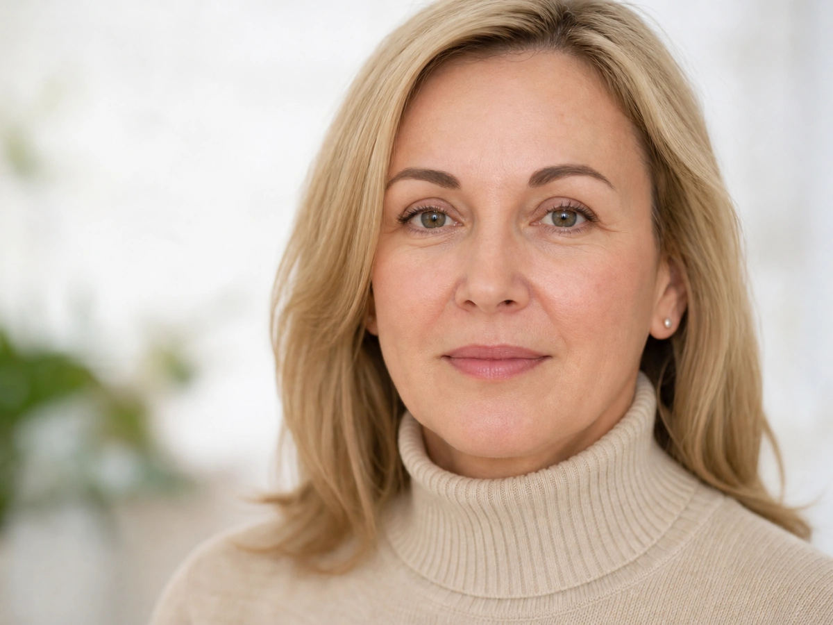 Adult patient with nose and upper eyelid area centered for a combined rhinoplasty and blepharoplasty package