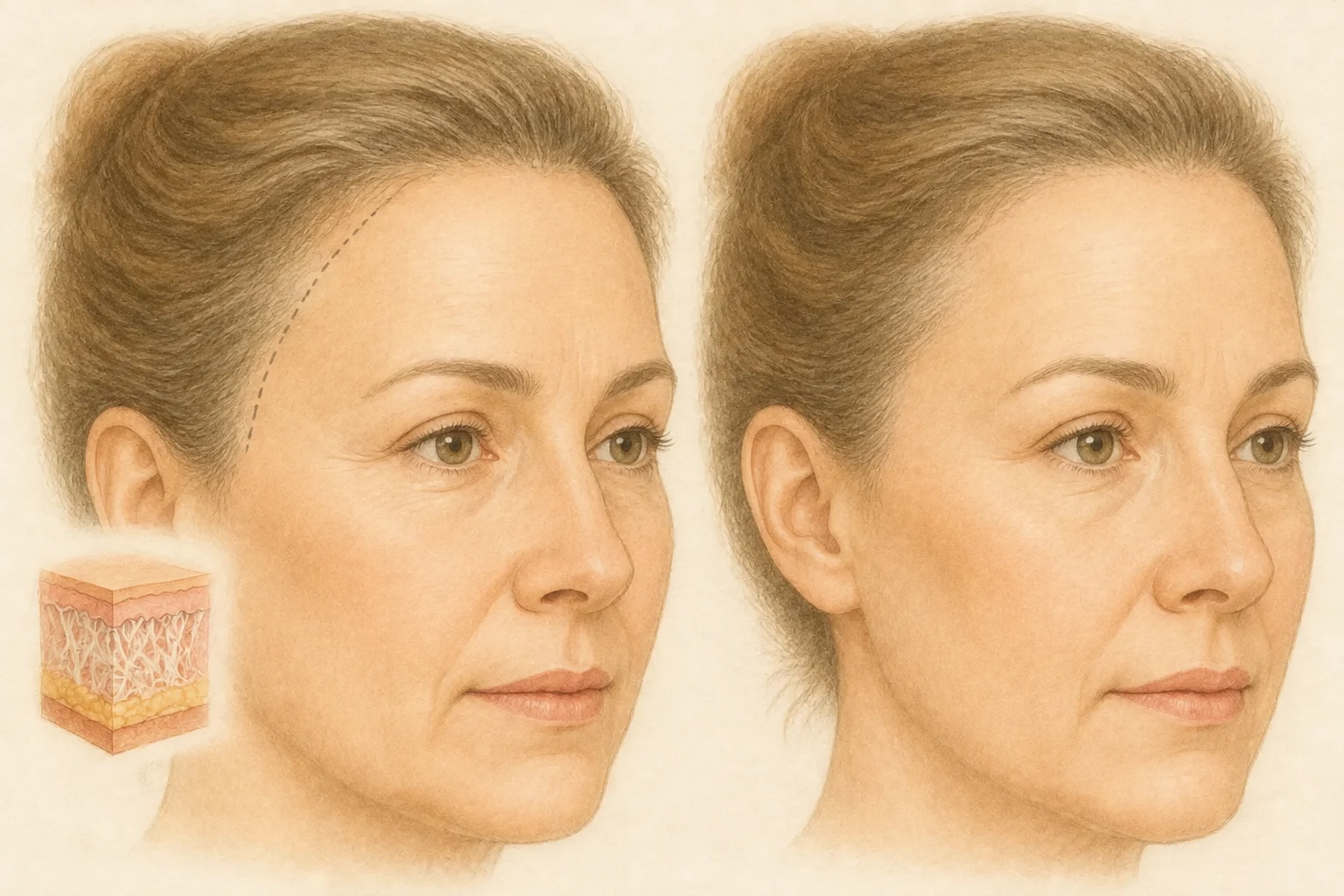 Temporal brow lift in Turkey: outer brow and temple planning — Rhinoplasty Price Turkey